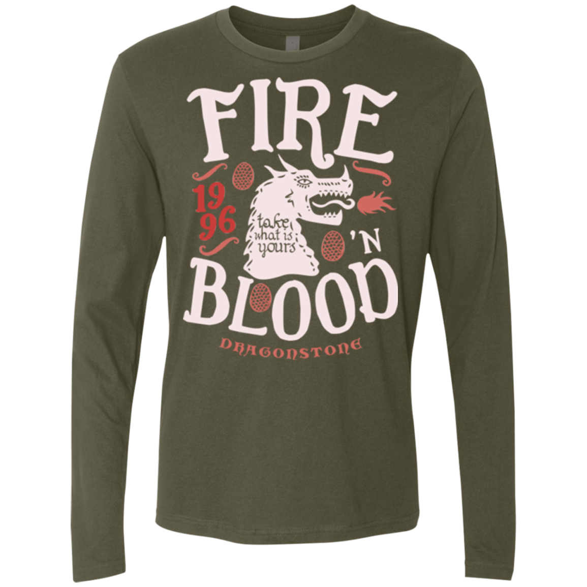 T-Shirts Military Green / Small House of Dragons Men's Premium Long Sleeve