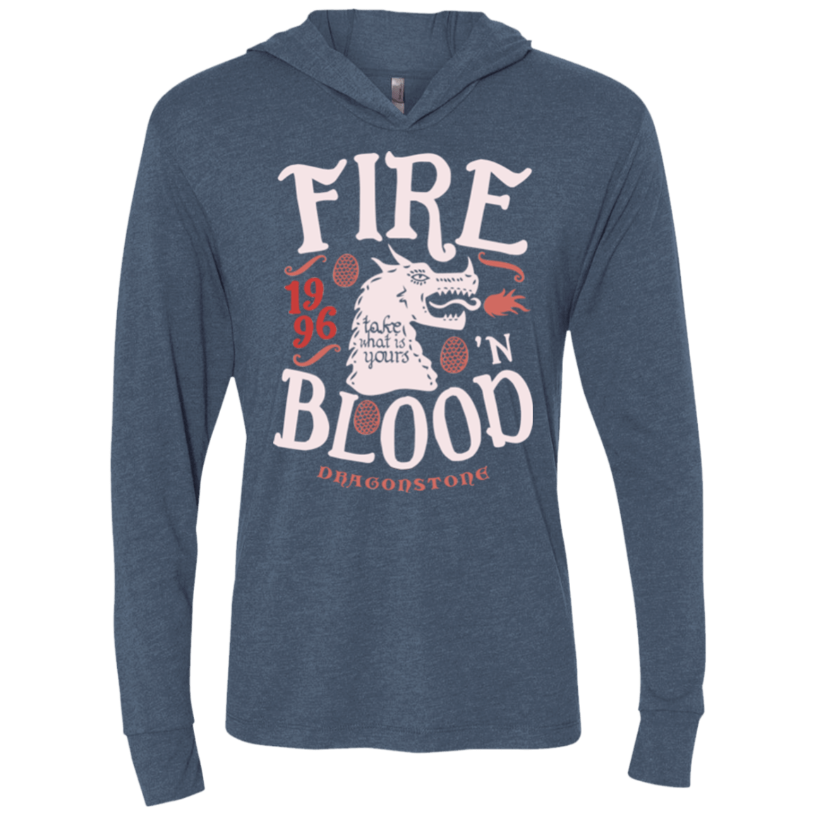 T-Shirts Indigo / X-Small House of Dragons Triblend Long Sleeve Hoodie Tee