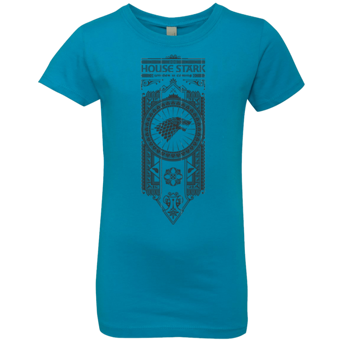 T-Shirts Turquoise / YXS House Stark Black Girls Premium T-Shirt