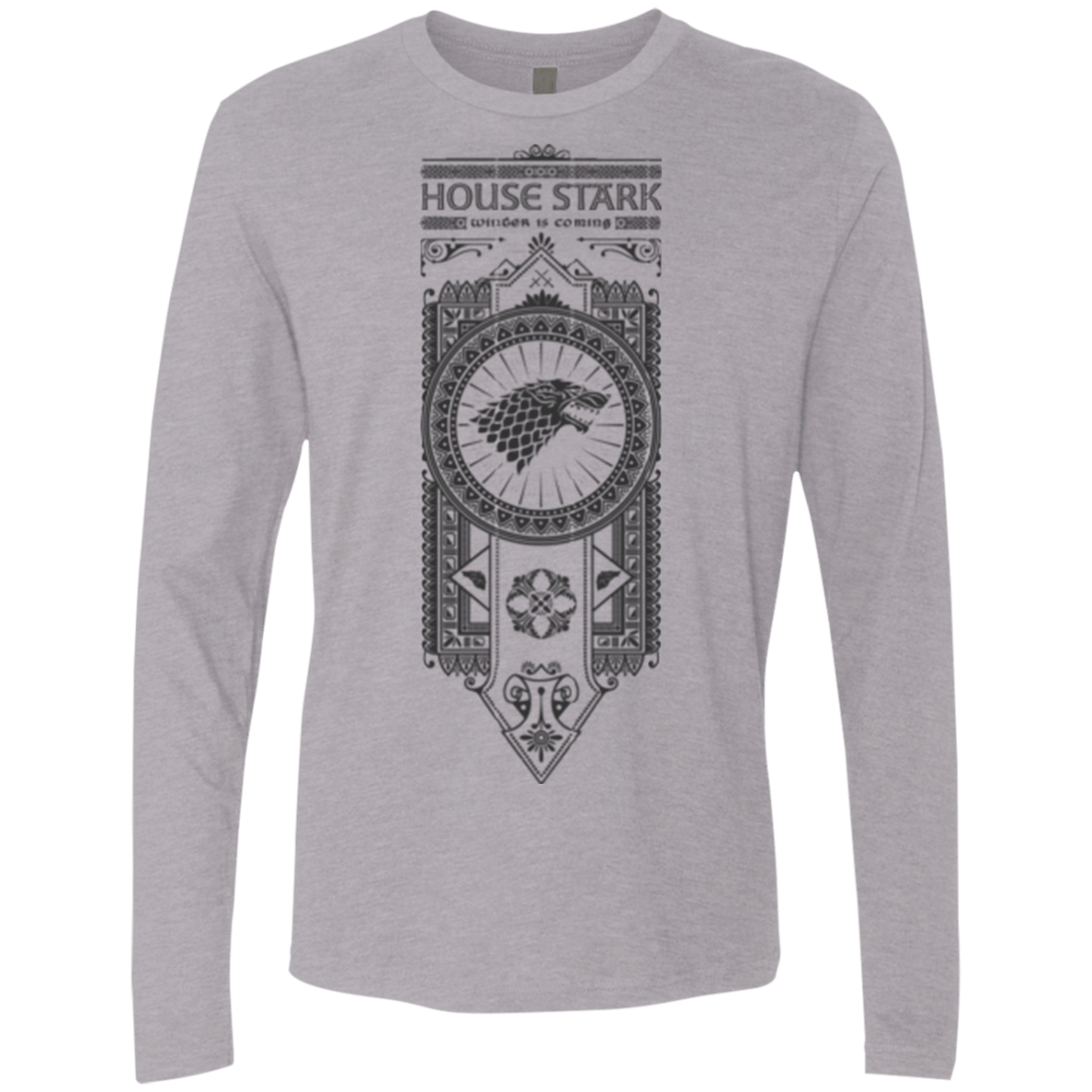 T-Shirts Heather Grey / Small House Stark Black Men's Premium Long Sleeve