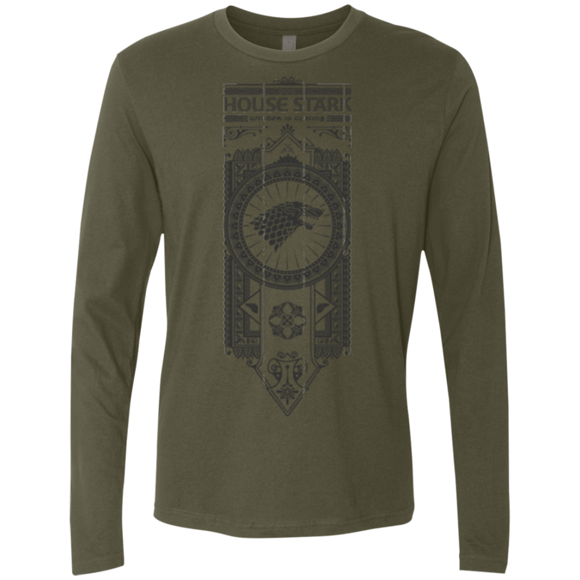 T-Shirts Military Green / Small House Stark Black Men's Premium Long Sleeve