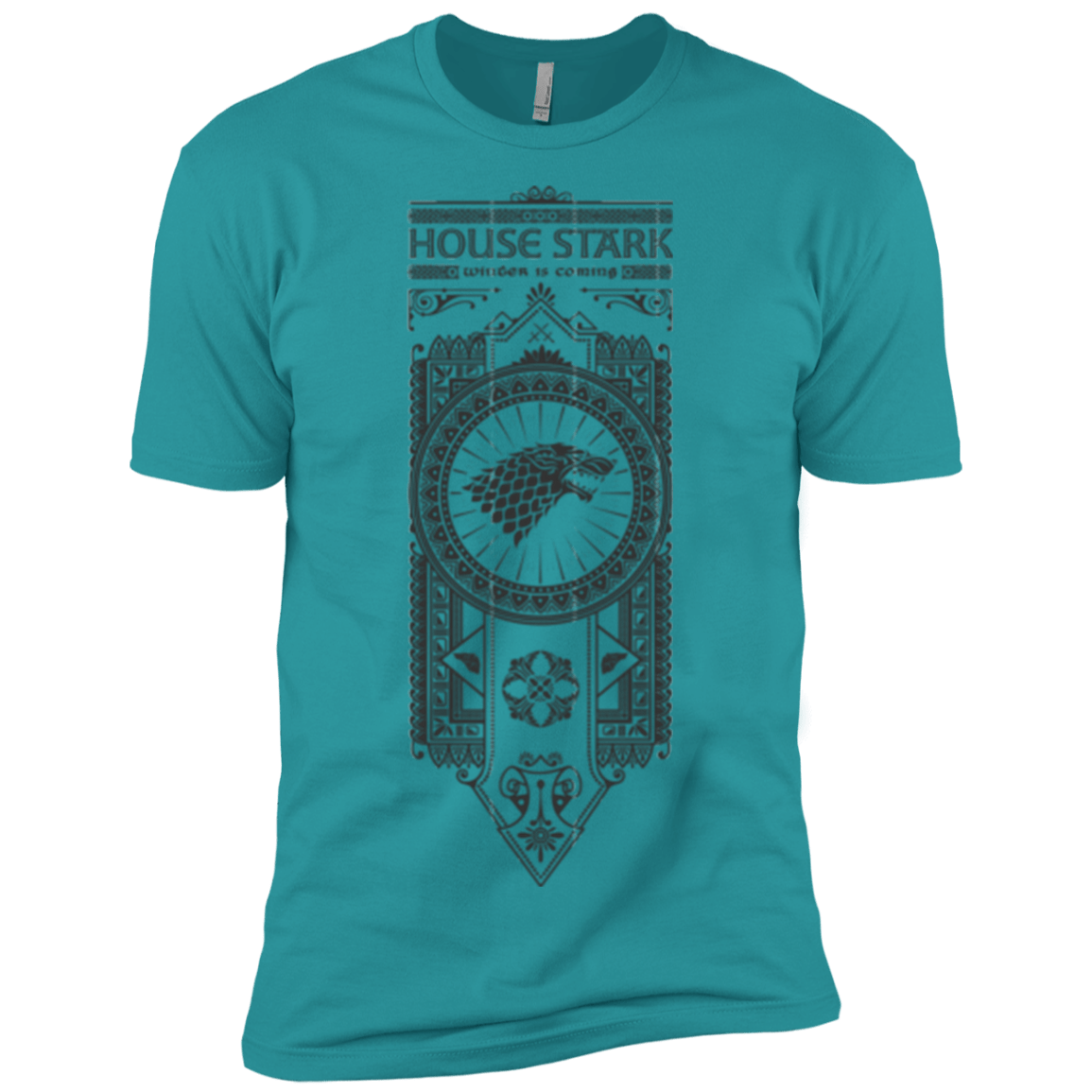 T-Shirts Tahiti Blue / X-Small House Stark Black Men's Premium T-Shirt