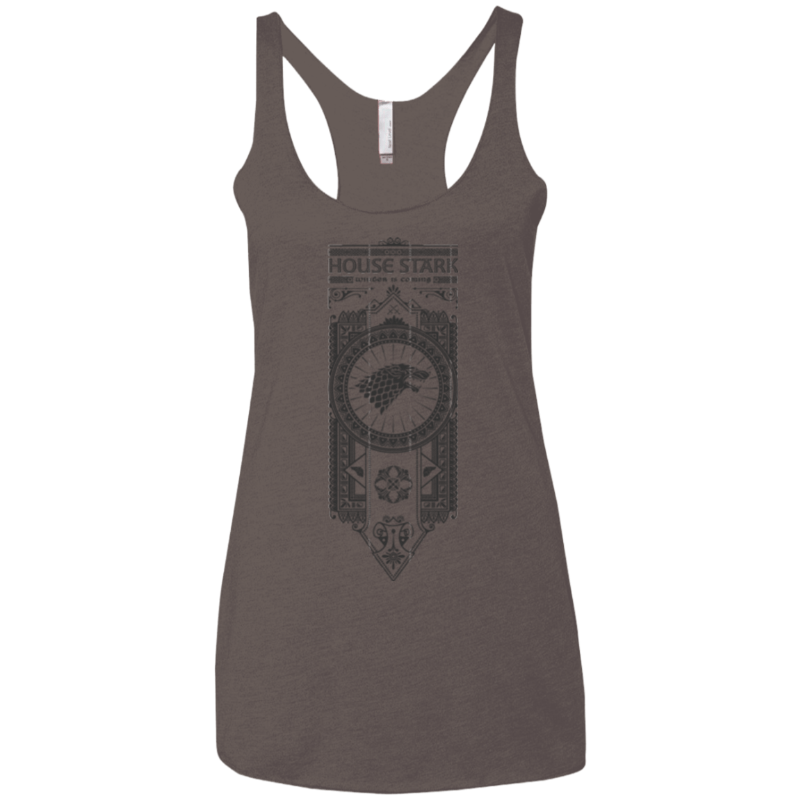 T-Shirts Macchiato / X-Small House Stark Black Women's Triblend Racerback Tank