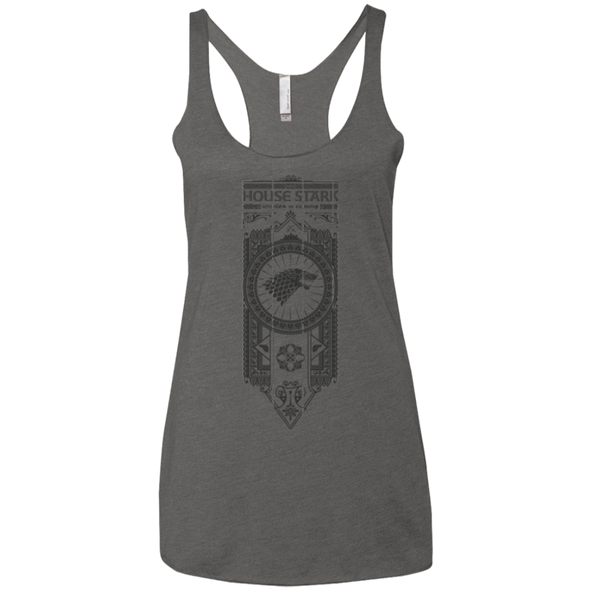 T-Shirts Premium Heather / X-Small House Stark Black Women's Triblend Racerback Tank
