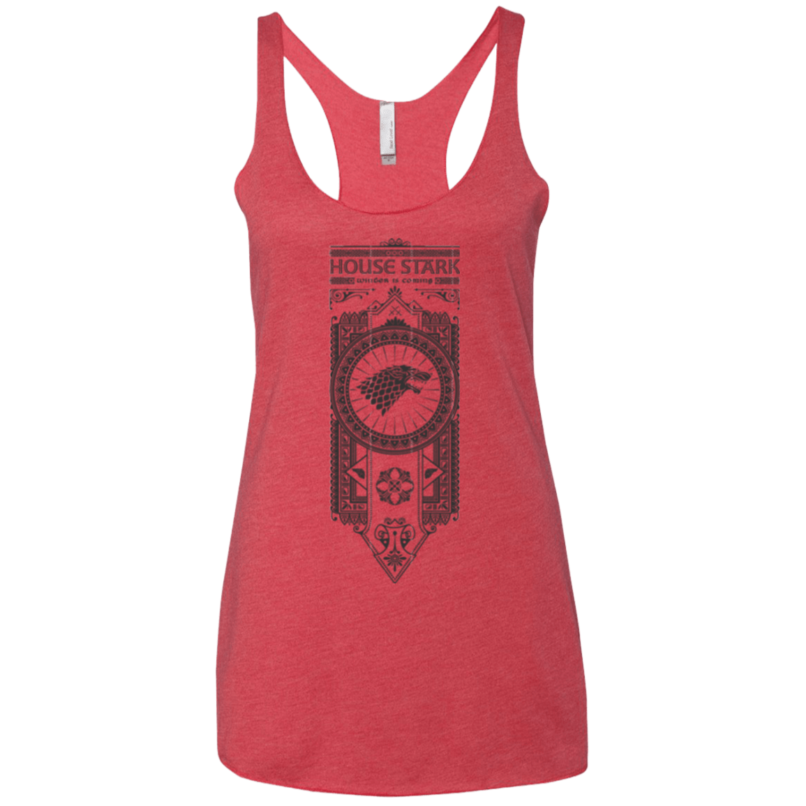 T-Shirts Vintage Red / X-Small House Stark Black Women's Triblend Racerback Tank