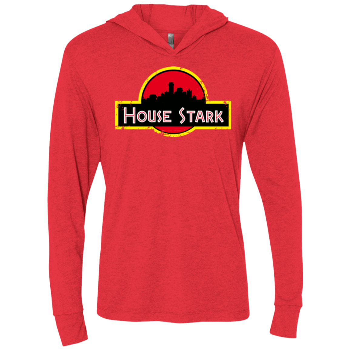 House Stark Triblend Long Sleeve Hoodie Tee