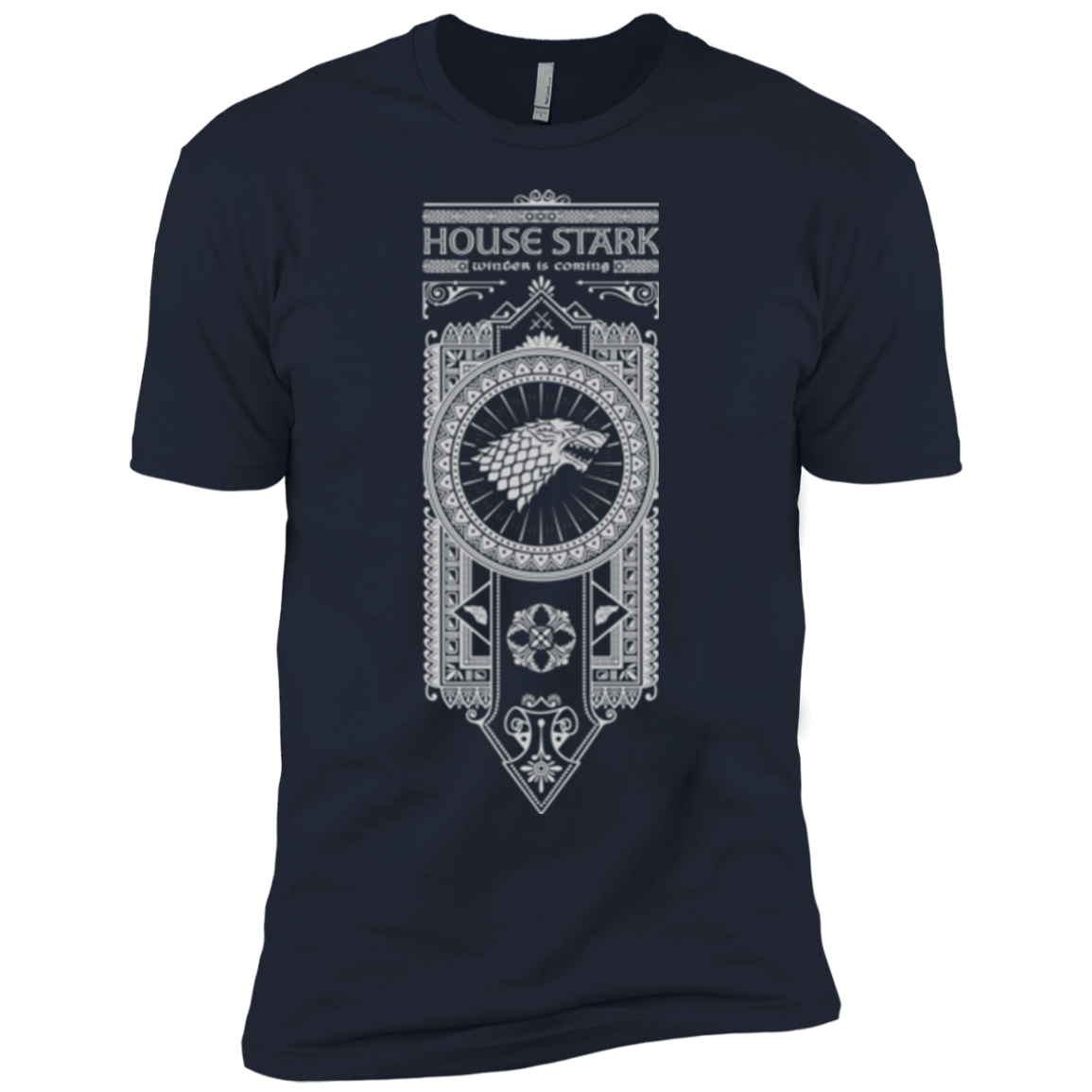 T-Shirts Midnight Navy / YXS House Stark White Boys Premium T-Shirt