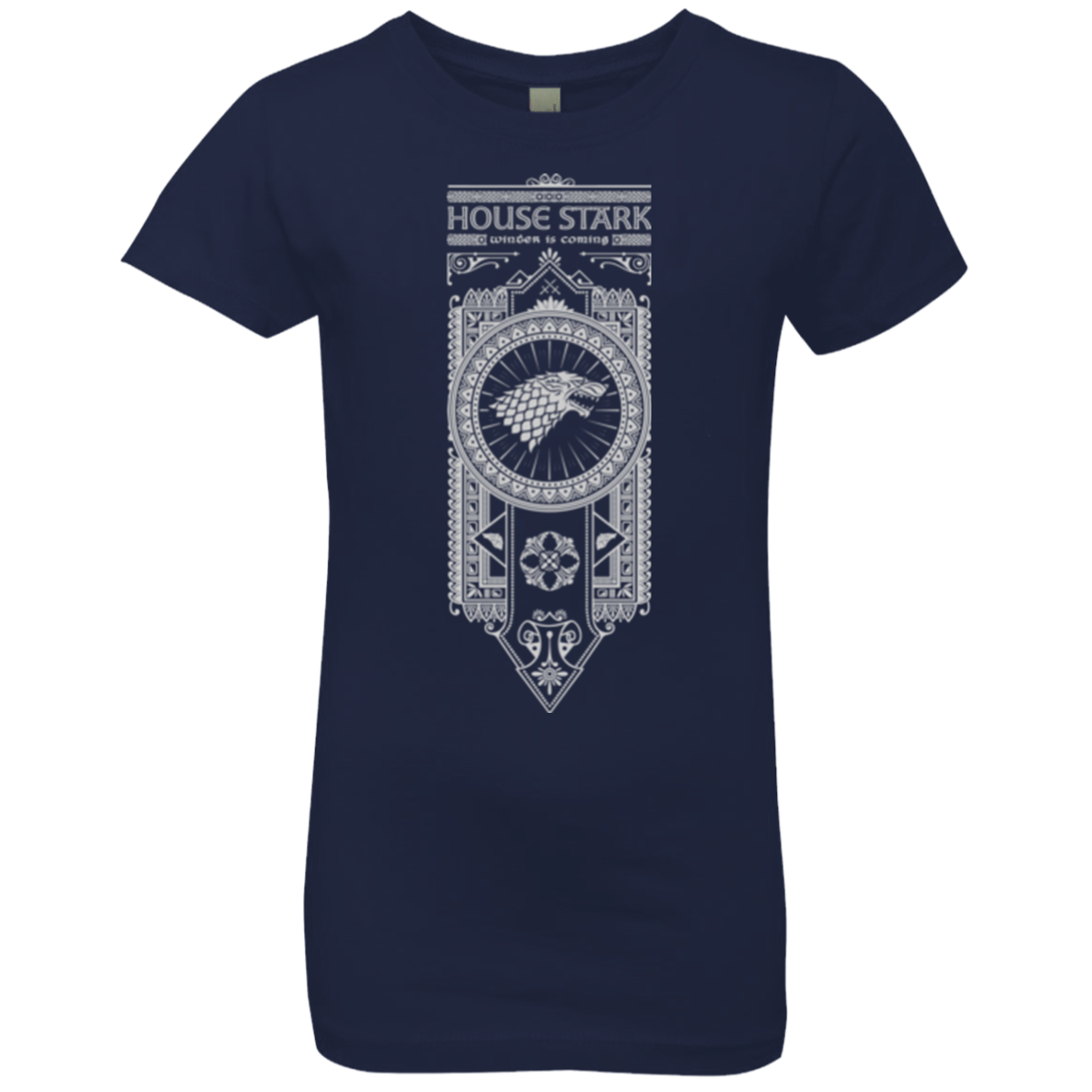 T-Shirts Midnight Navy / YXS House Stark White Girls Premium T-Shirt