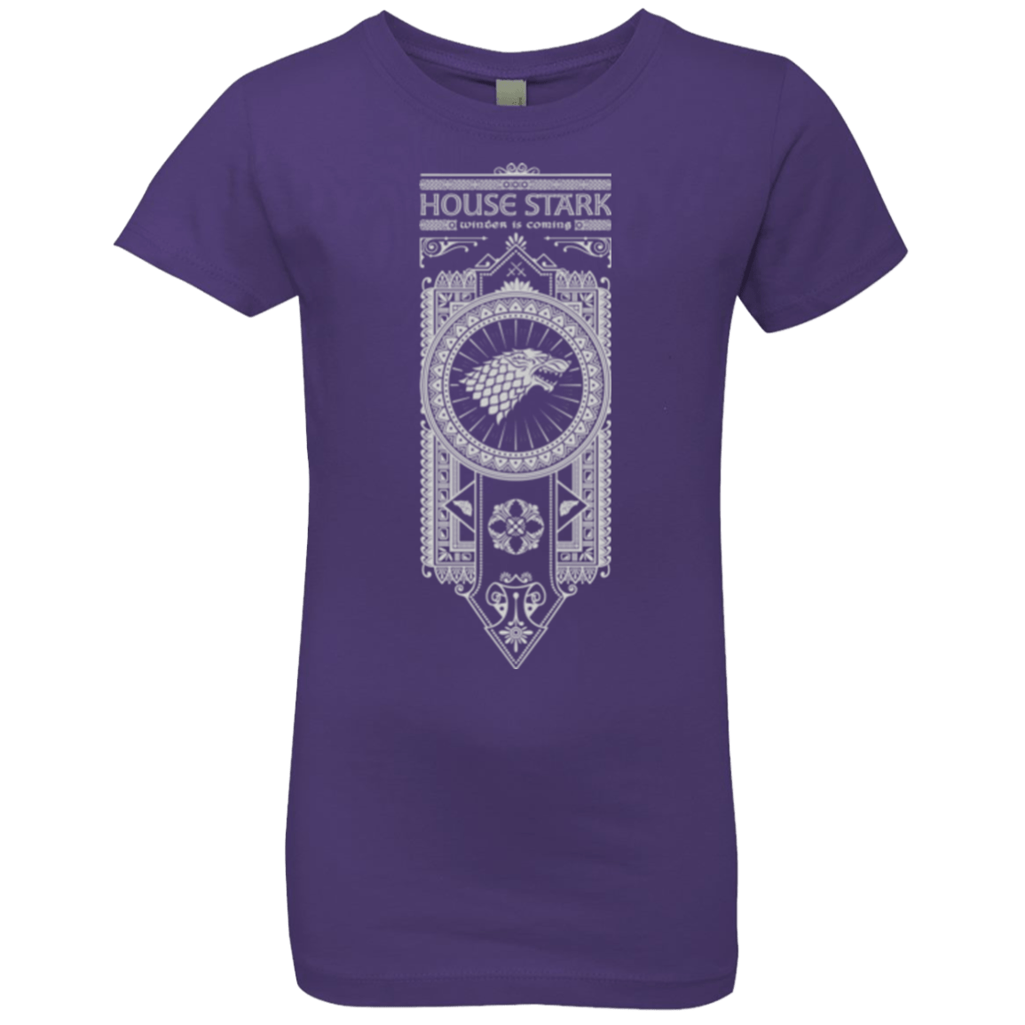 T-Shirts Purple Rush / YXS House Stark White Girls Premium T-Shirt
