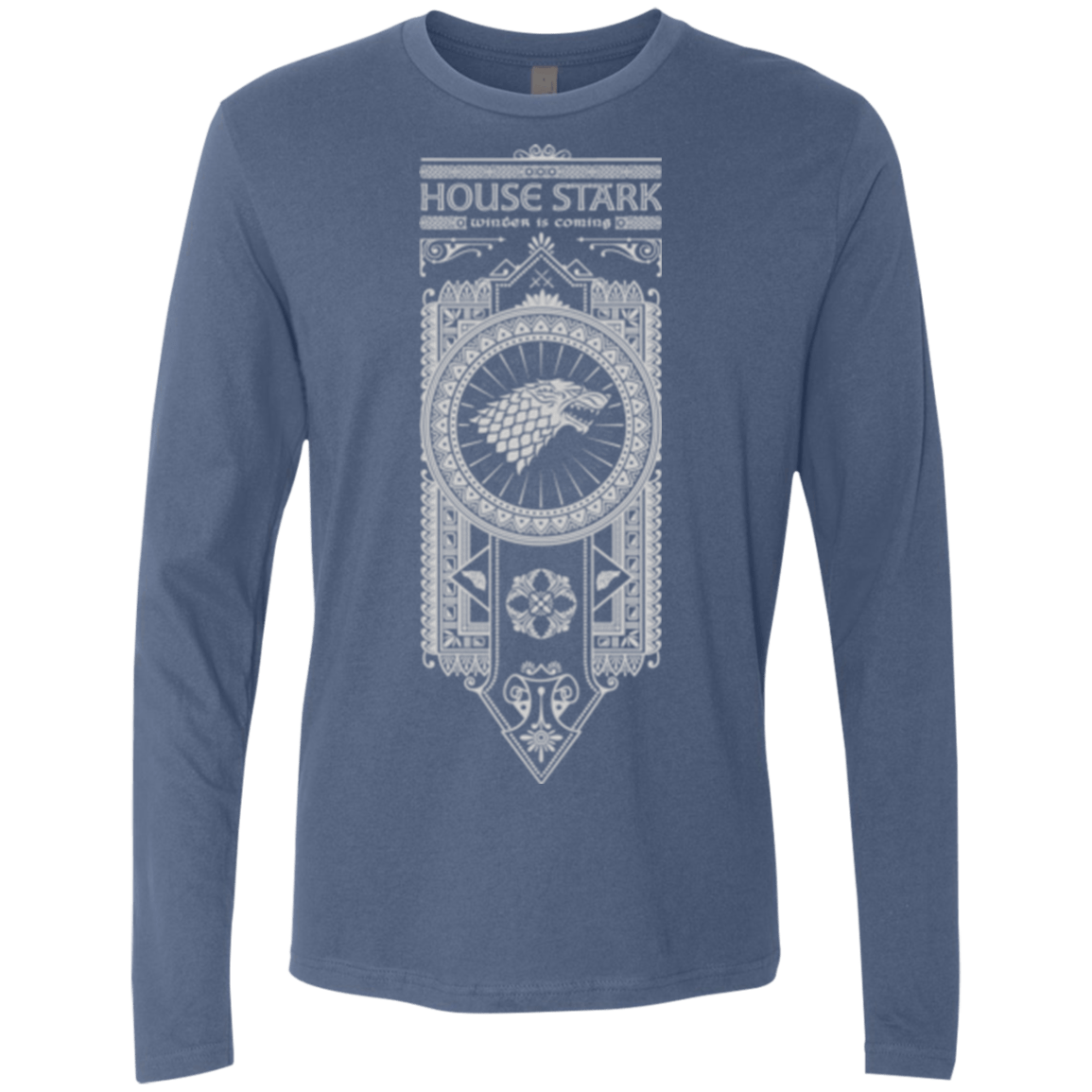 T-Shirts Indigo / Small House Stark White Men's Premium Long Sleeve