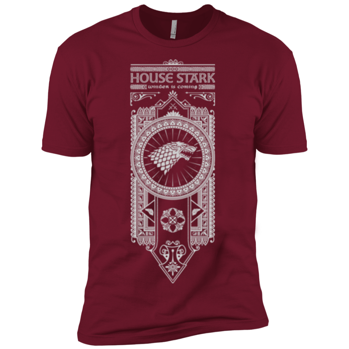 T-Shirts Cardinal / X-Small House Stark White Men's Premium T-Shirt