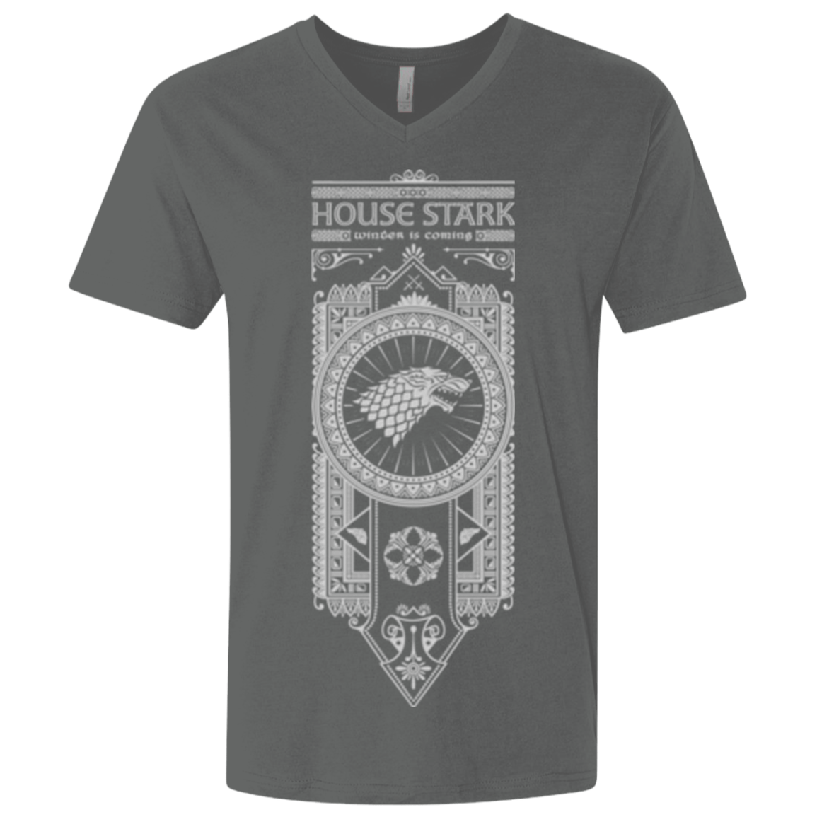T-Shirts Heavy Metal / X-Small House Stark White Men's Premium V-Neck