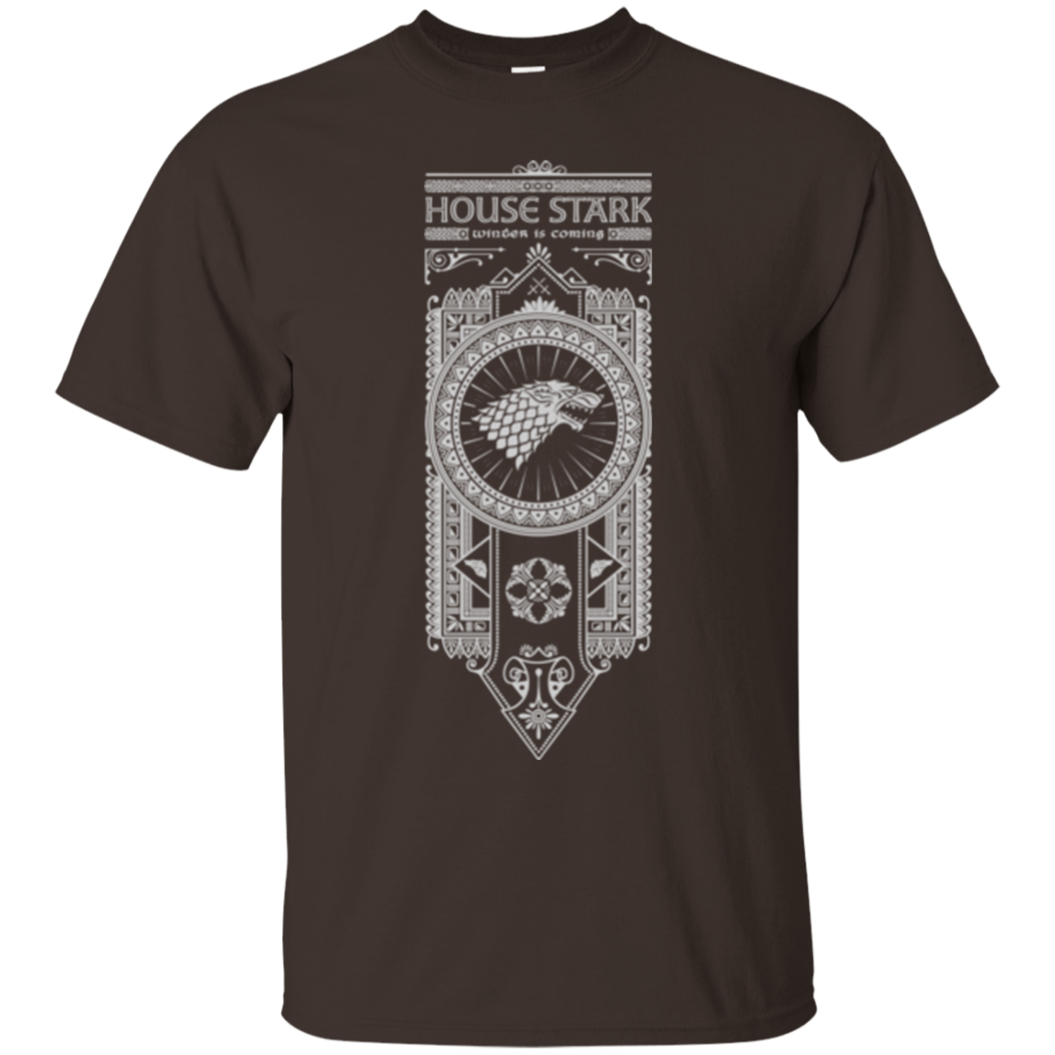 T-Shirts Dark Chocolate / Small House Stark White T-Shirt