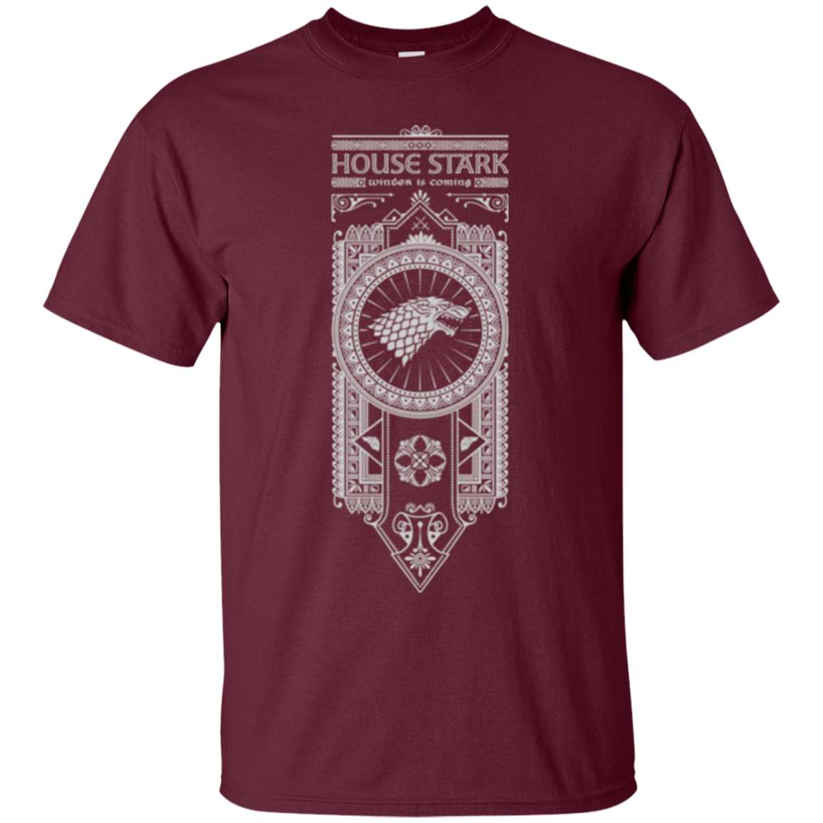 T-Shirts Maroon / Small House Stark White T-Shirt
