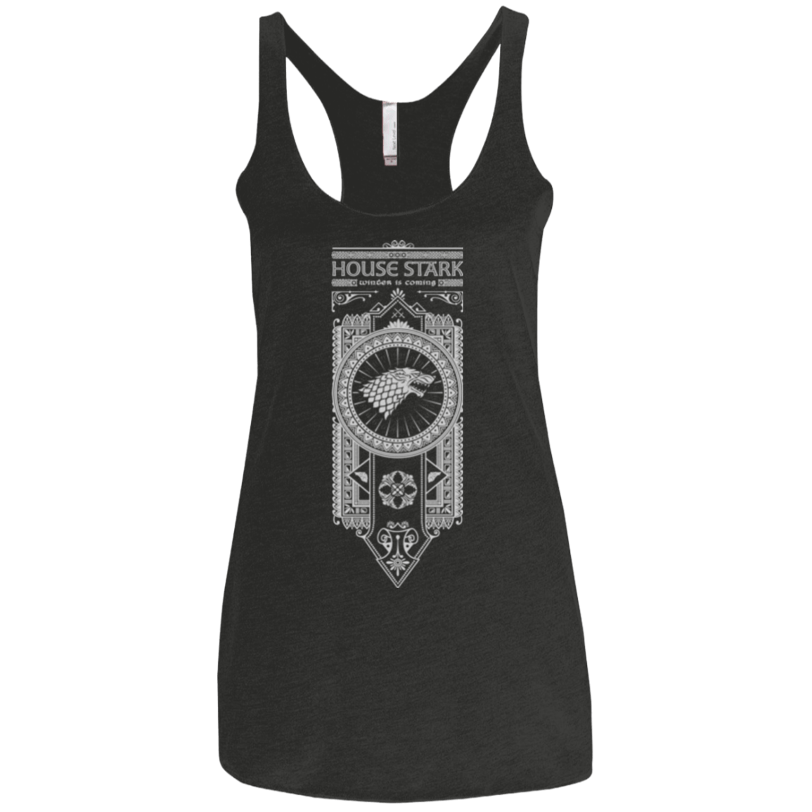 T-Shirts Vintage Black / X-Small House Stark White Women's Triblend Racerback Tank