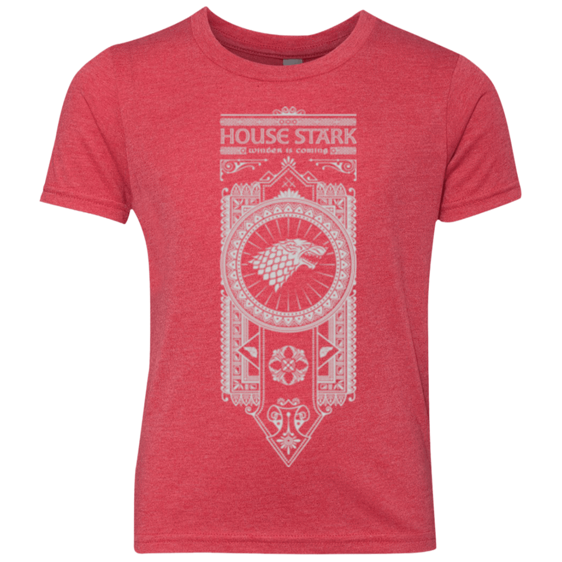 T-Shirts Vintage Red / YXS House Stark White Youth Triblend T-Shirt
