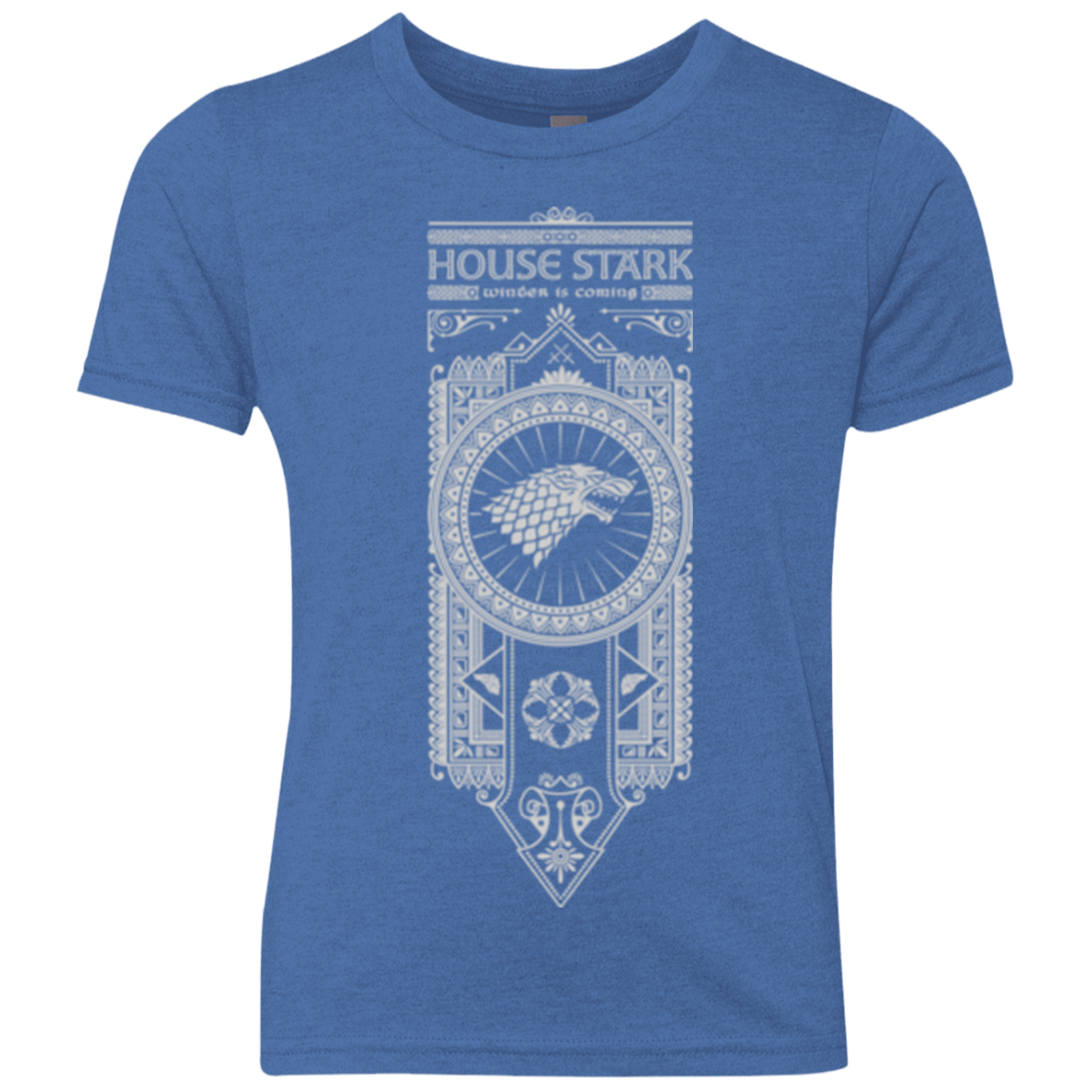 T-Shirts Vintage Royal / YXS House Stark White Youth Triblend T-Shirt
