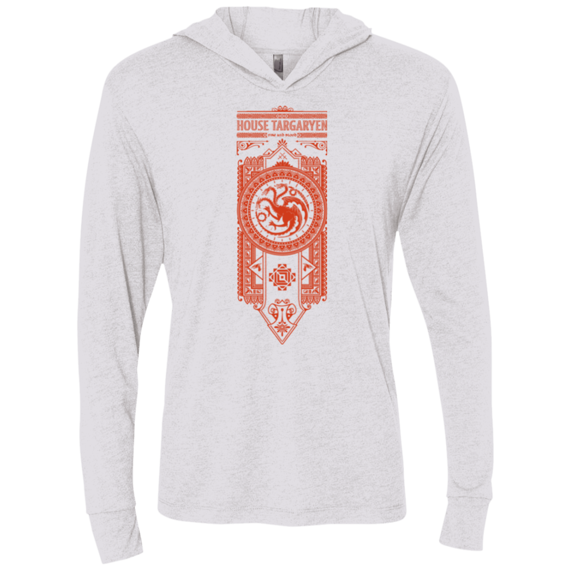 T-Shirts Heather White / X-Small House Targaryen Triblend Long Sleeve Hoodie Tee
