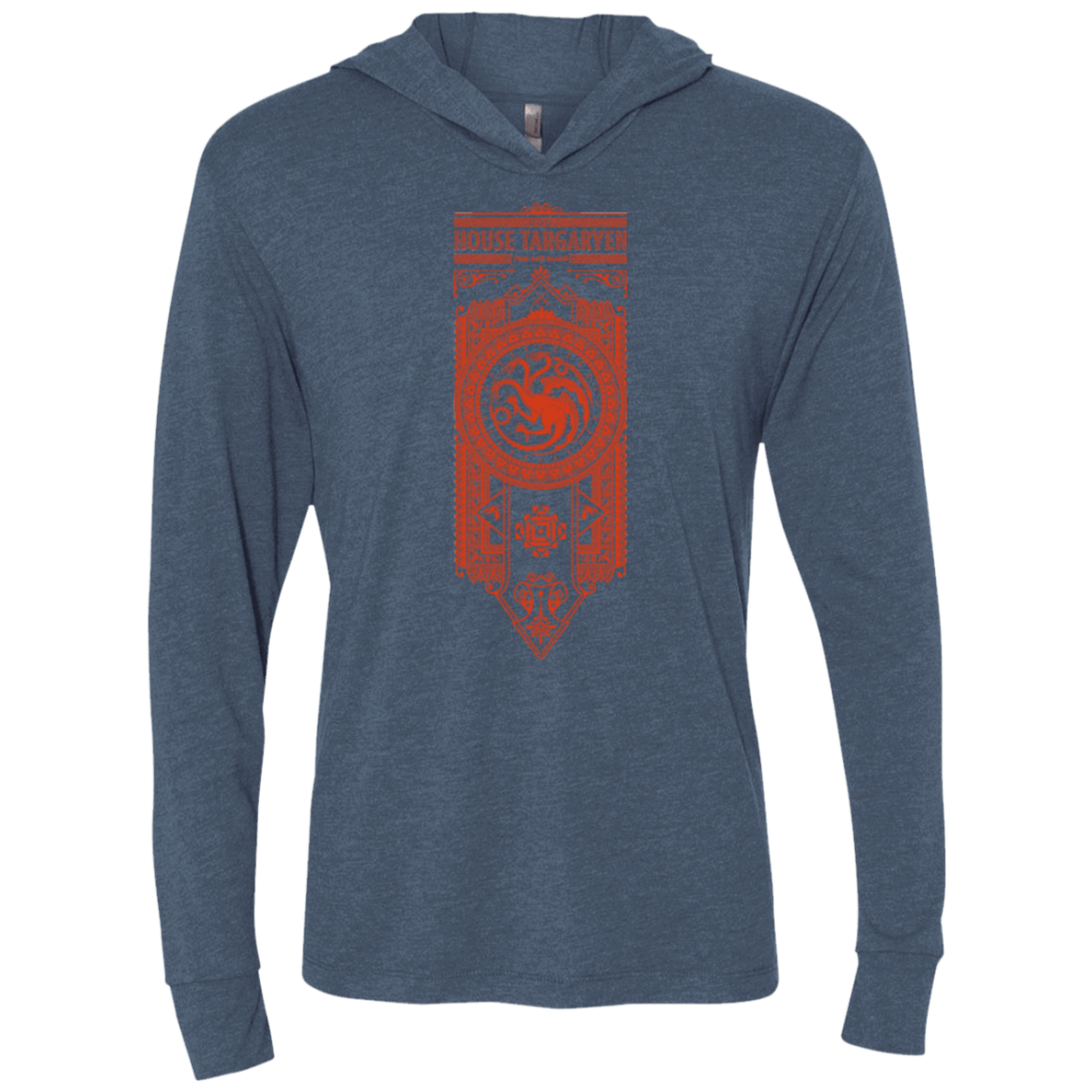 T-Shirts Indigo / X-Small House Targaryen Triblend Long Sleeve Hoodie Tee