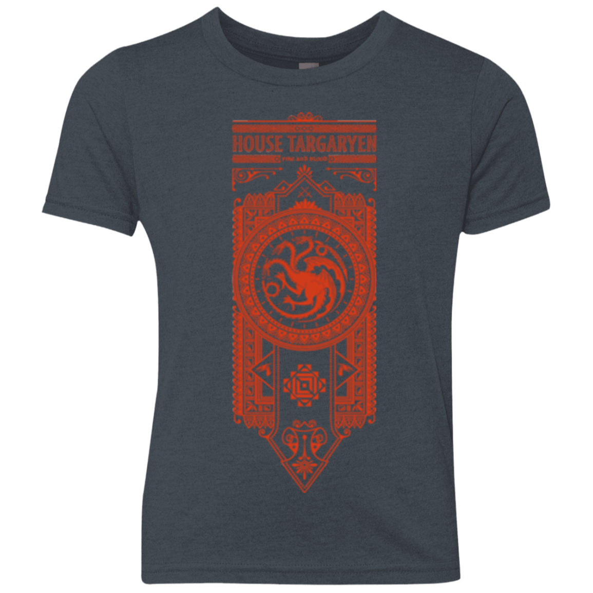 T-Shirts Vintage Navy / YXS House Targaryen Youth Triblend T-Shirt