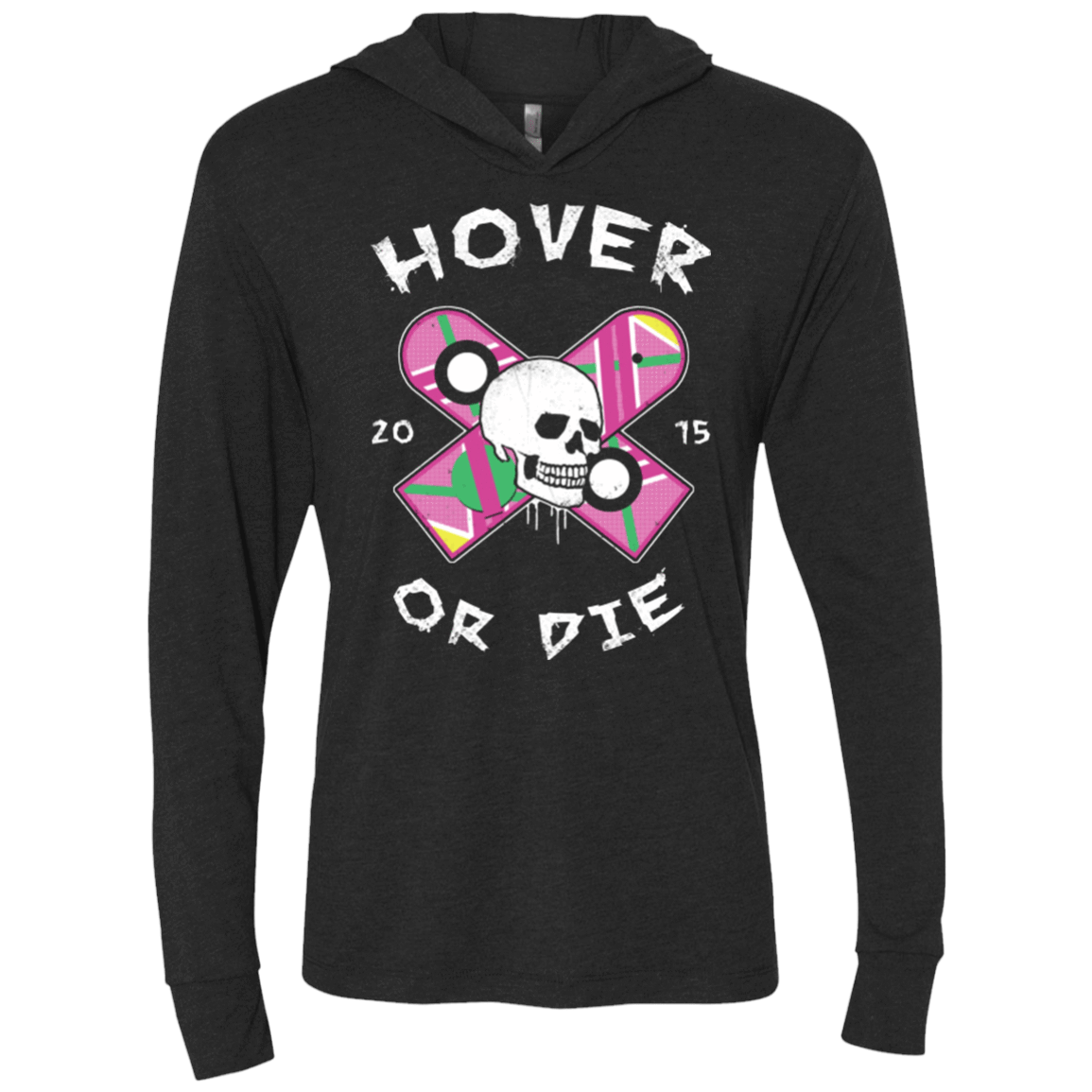 T-Shirts Vintage Black / X-Small Hover Or Die Triblend Long Sleeve Hoodie Tee