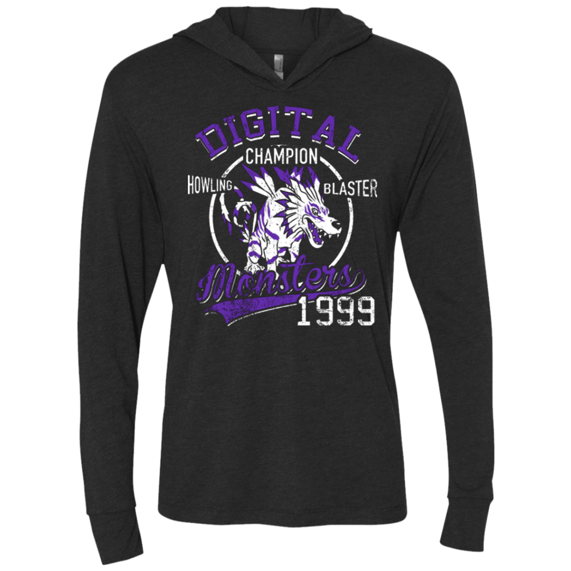 T-Shirts Vintage Black / X-Small Howling Blaster Triblend Long Sleeve Hoodie Tee