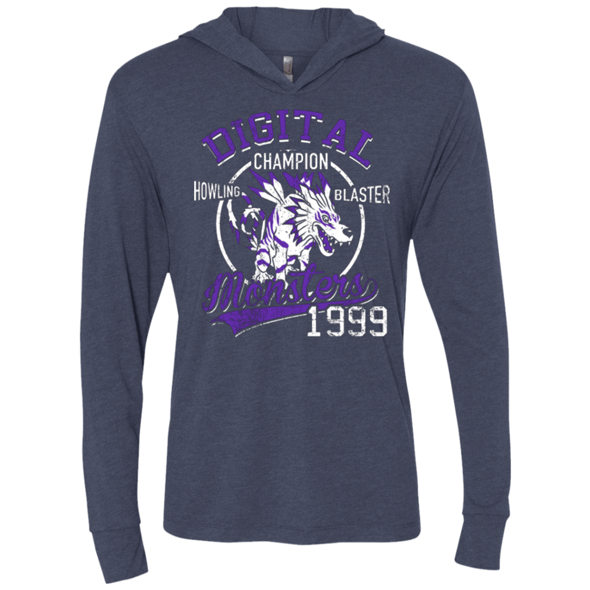 T-Shirts Vintage Navy / X-Small Howling Blaster Triblend Long Sleeve Hoodie Tee