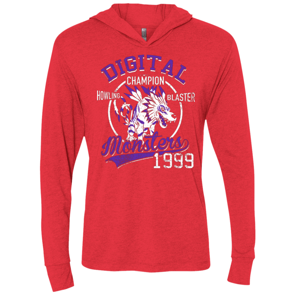 T-Shirts Vintage Red / X-Small Howling Blaster Triblend Long Sleeve Hoodie Tee