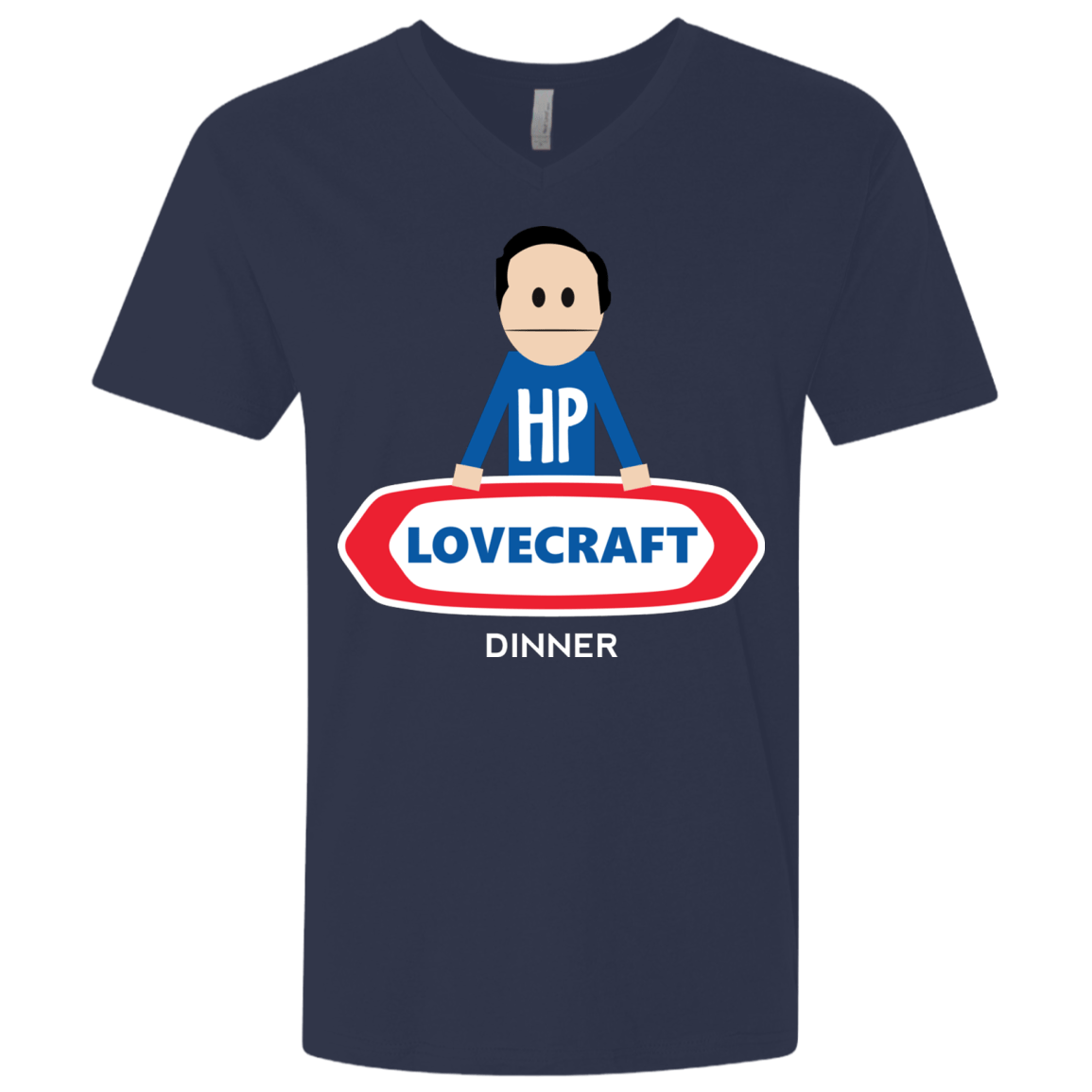 T-Shirts Midnight Navy / X-Small HP LoveCraft Dinner Men's Premium V-Neck