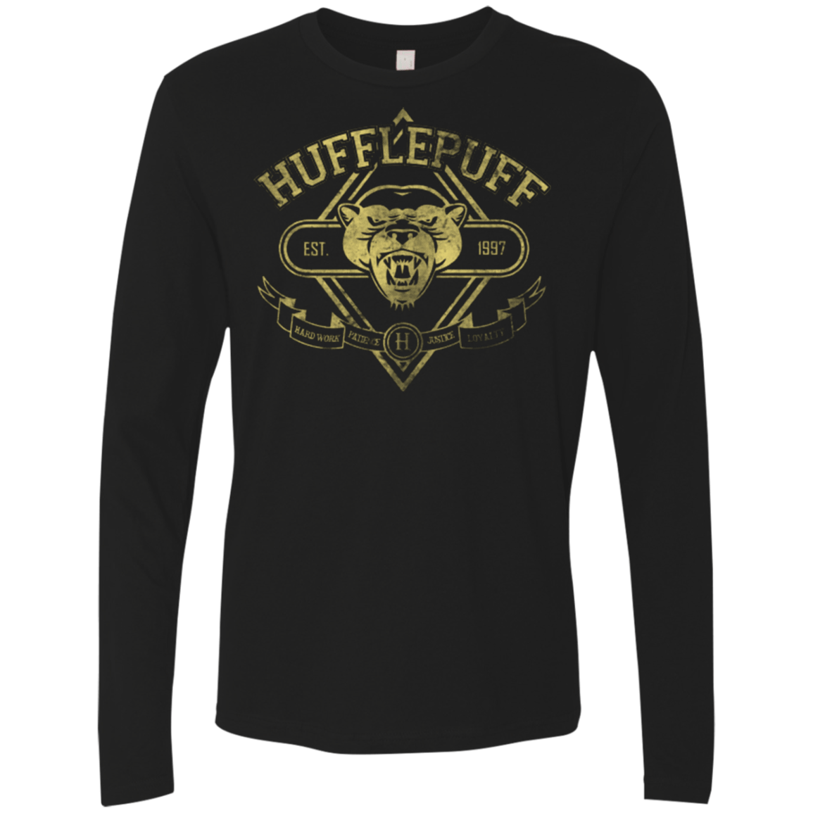 T-Shirts Black / Small HUFFLEPUFF Men's Premium Long Sleeve