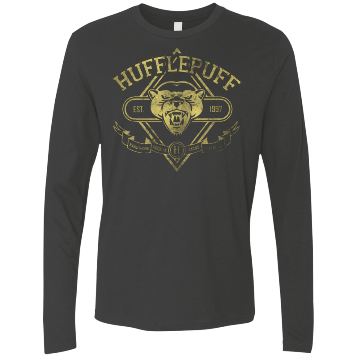 T-Shirts Heavy Metal / Small HUFFLEPUFF Men's Premium Long Sleeve