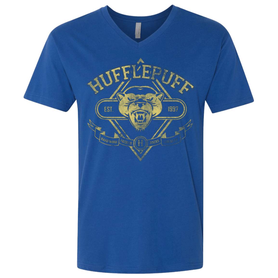 T-Shirts Royal / X-Small HUFFLEPUFF Men's Premium V-Neck