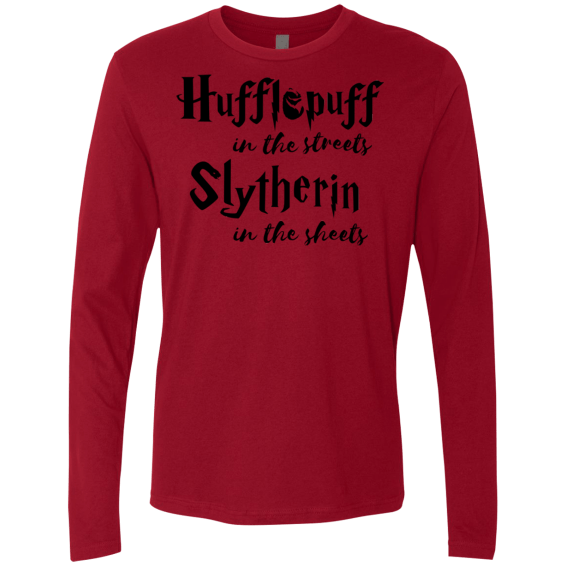 T-Shirts Cardinal / Small Hufflepuff Streets Men's Premium Long Sleeve