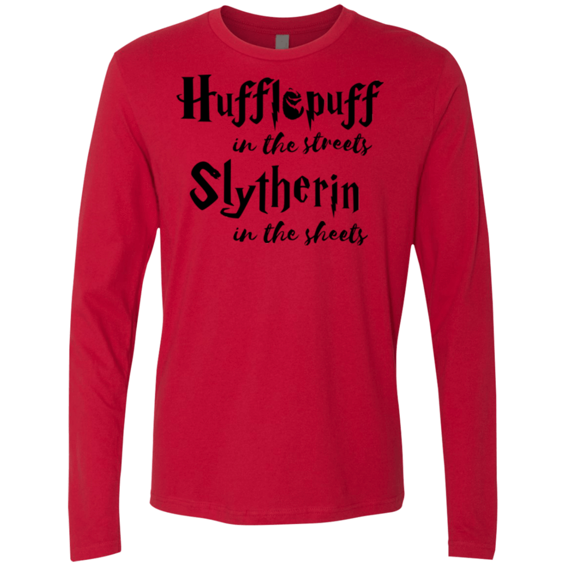 T-Shirts Red / Small Hufflepuff Streets Men's Premium Long Sleeve