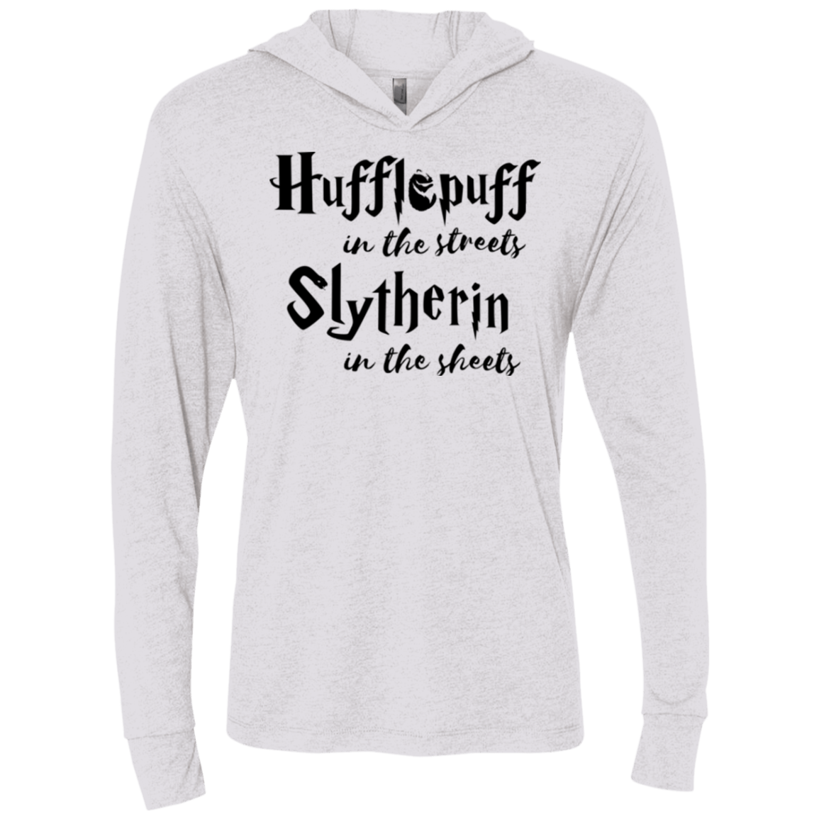 T-Shirts Heather White / X-Small Hufflepuff Streets Triblend Long Sleeve Hoodie Tee