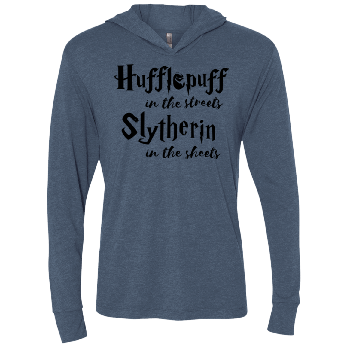 T-Shirts Indigo / X-Small Hufflepuff Streets Triblend Long Sleeve Hoodie Tee