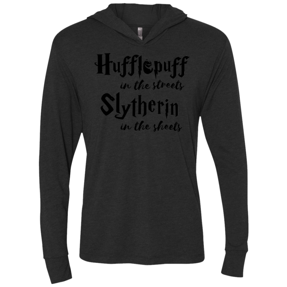 T-Shirts Vintage Black / X-Small Hufflepuff Streets Triblend Long Sleeve Hoodie Tee