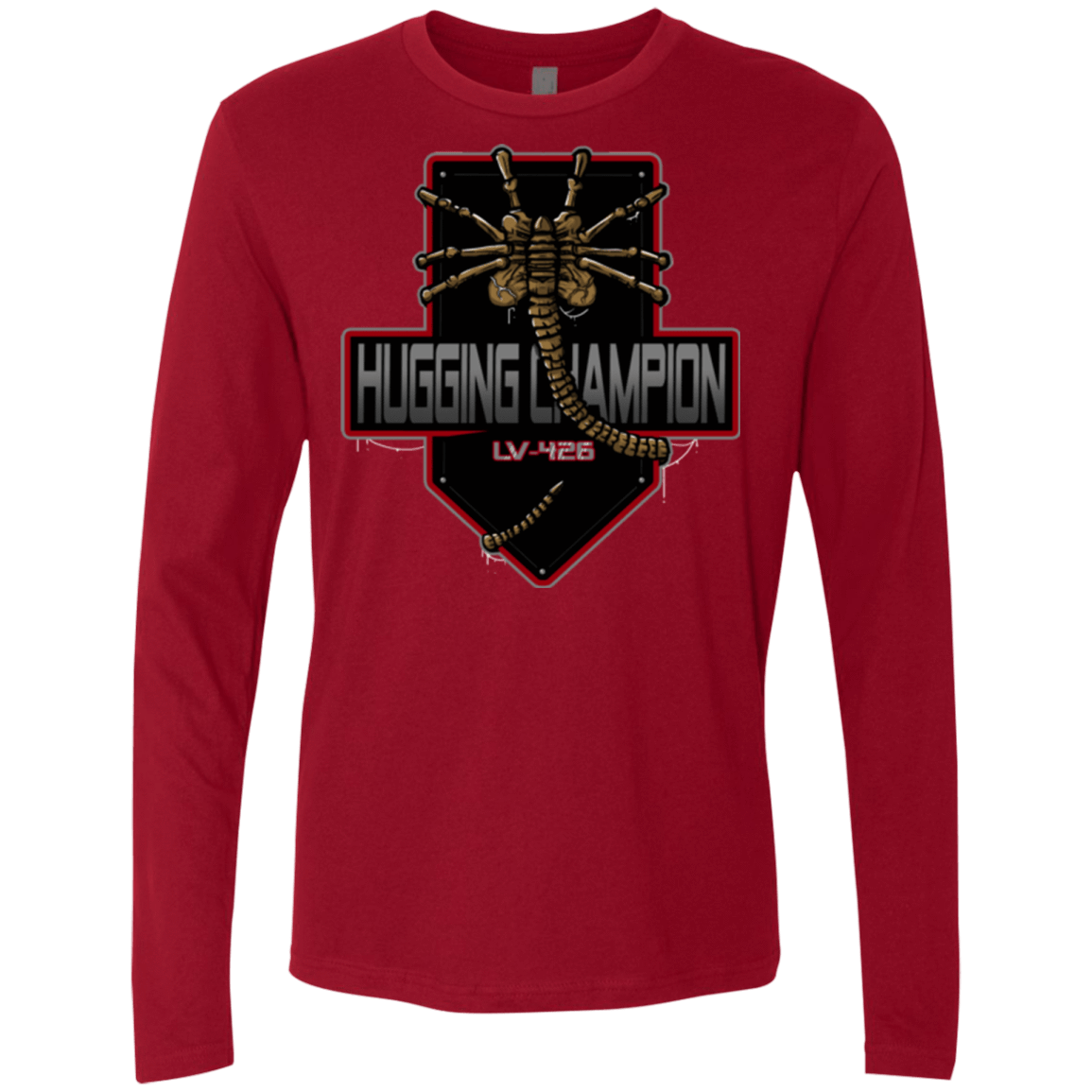 T-Shirts Cardinal / Small Hugging Champ Men's Premium Long Sleeve