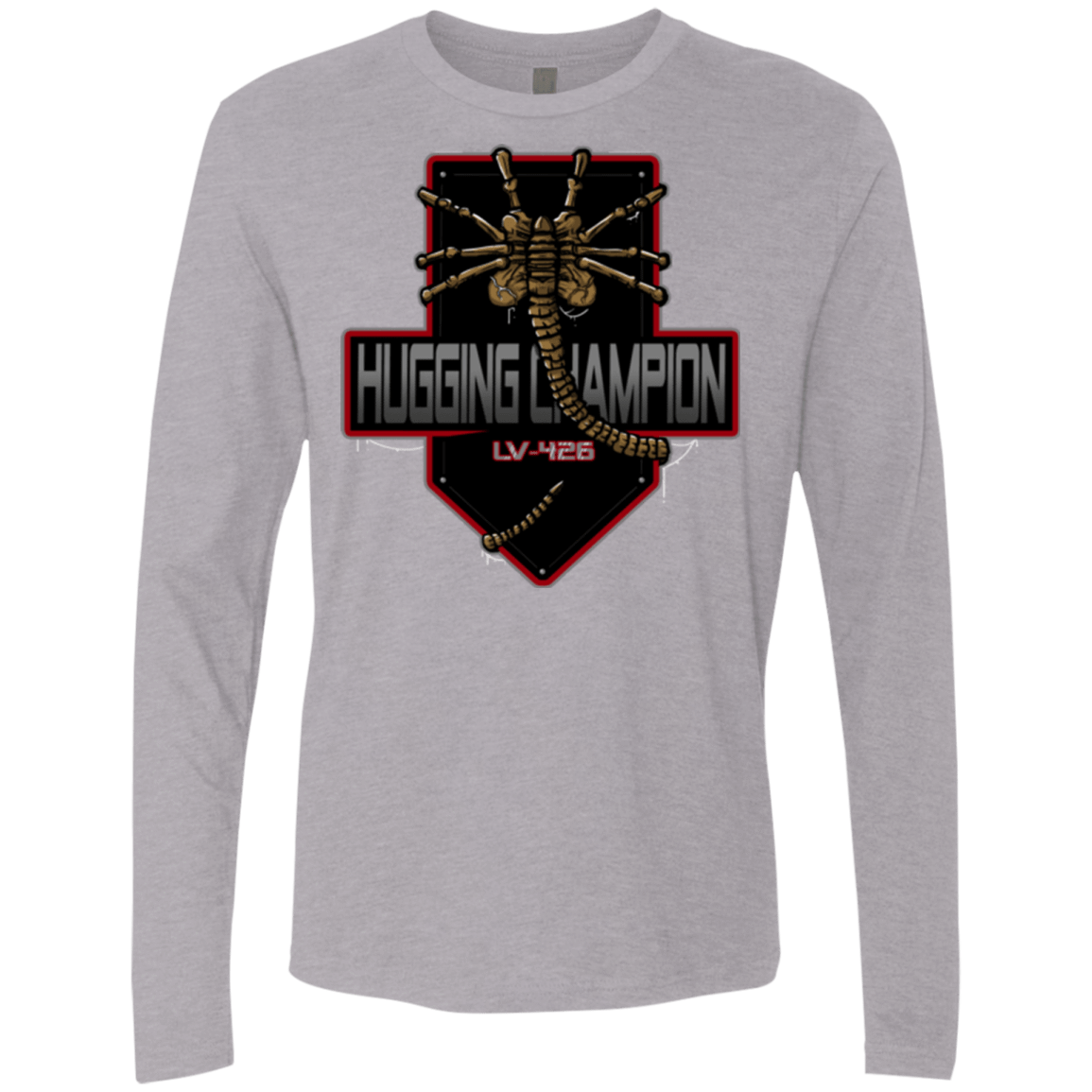 T-Shirts Heather Grey / Small Hugging Champ Men's Premium Long Sleeve