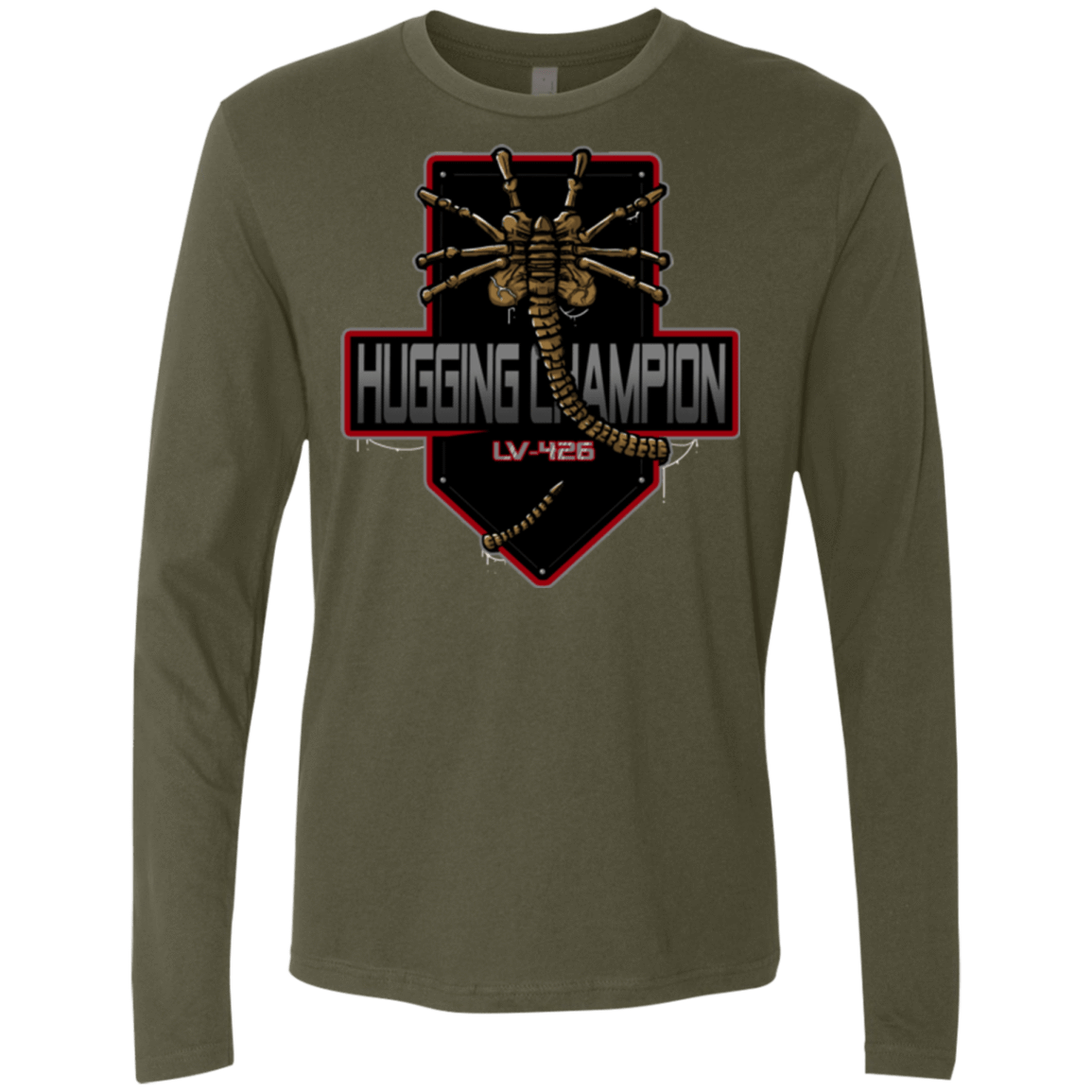 T-Shirts Military Green / Small Hugging Champ Men's Premium Long Sleeve