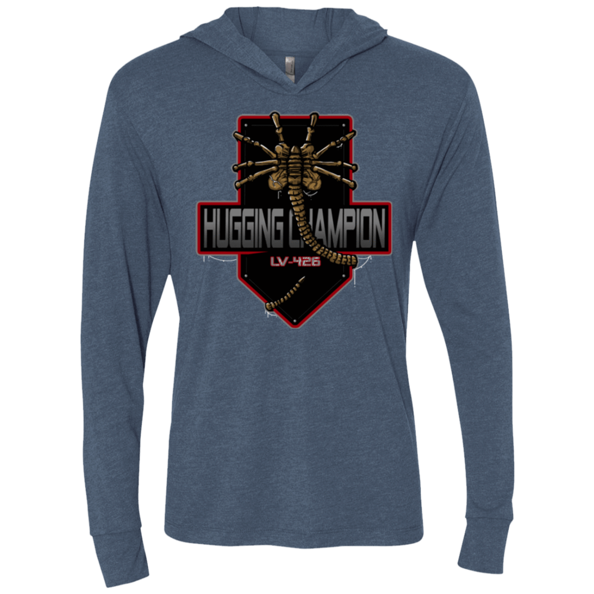 T-Shirts Indigo / X-Small Hugging Champ Triblend Long Sleeve Hoodie Tee