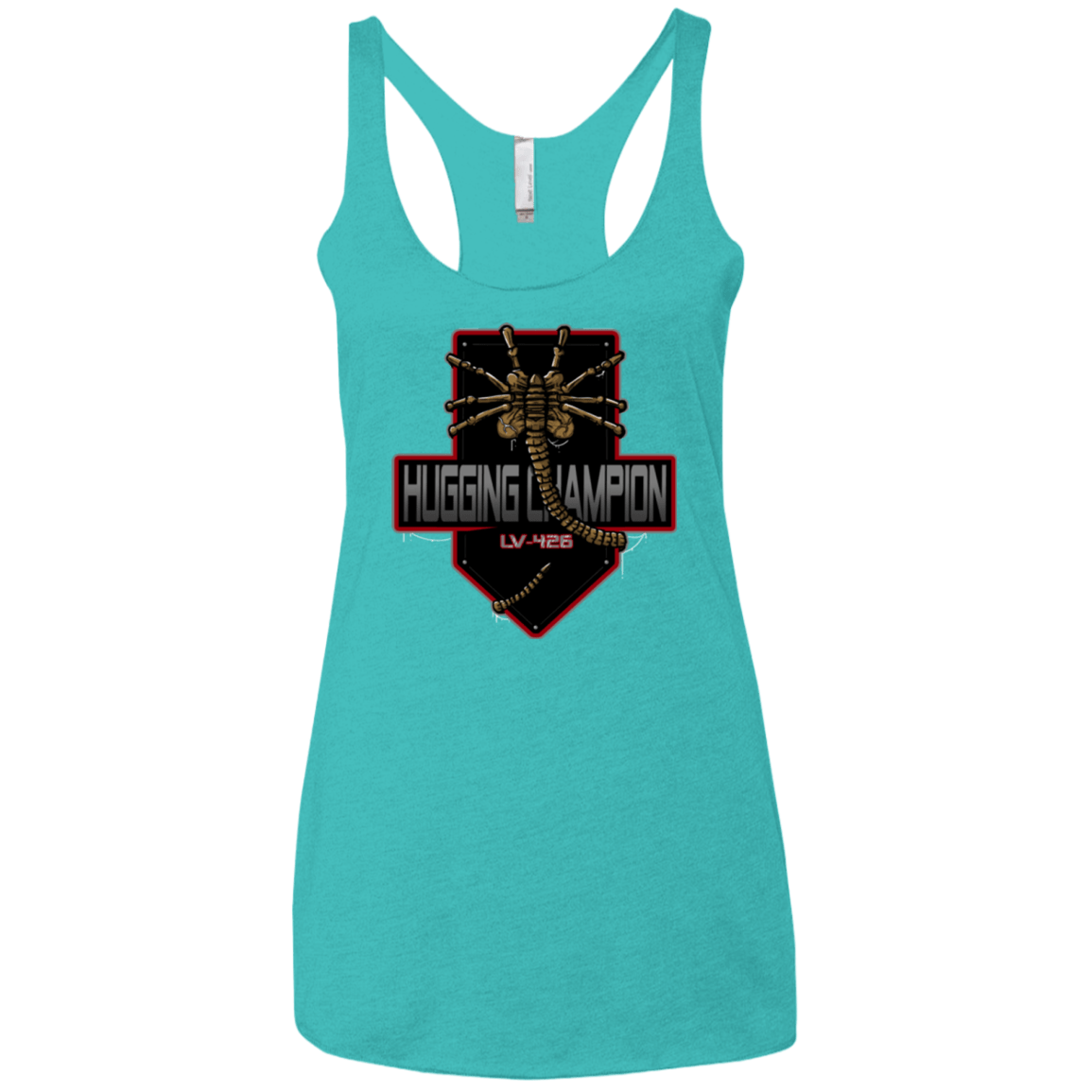 T-Shirts Tahiti Blue / X-Small Hugging Champ Women's Triblend Racerback Tank