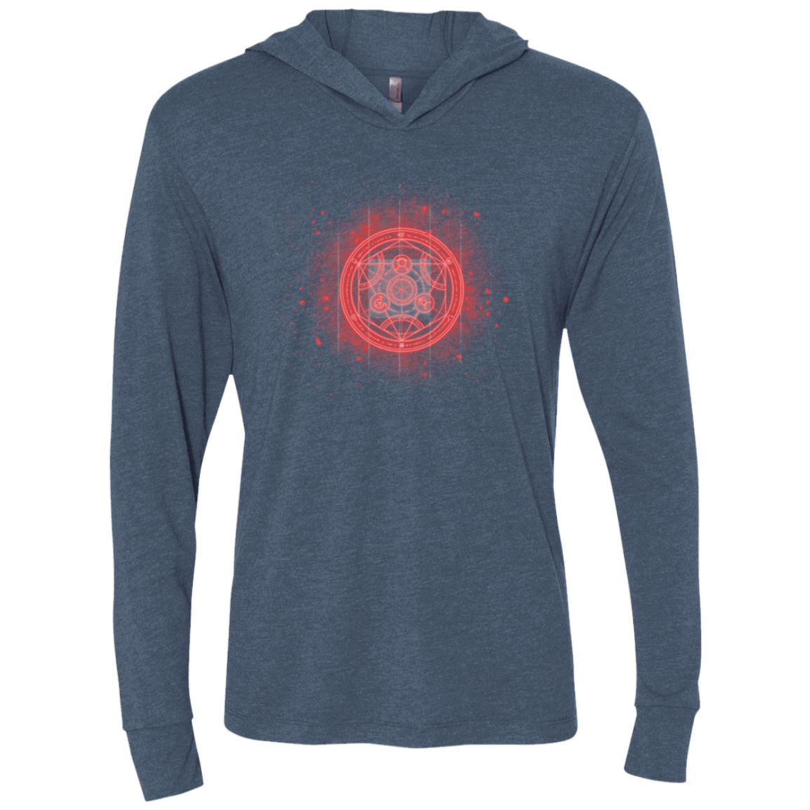 T-Shirts Indigo / X-Small Human Transmutation Circle Triblend Long Sleeve Hoodie Tee