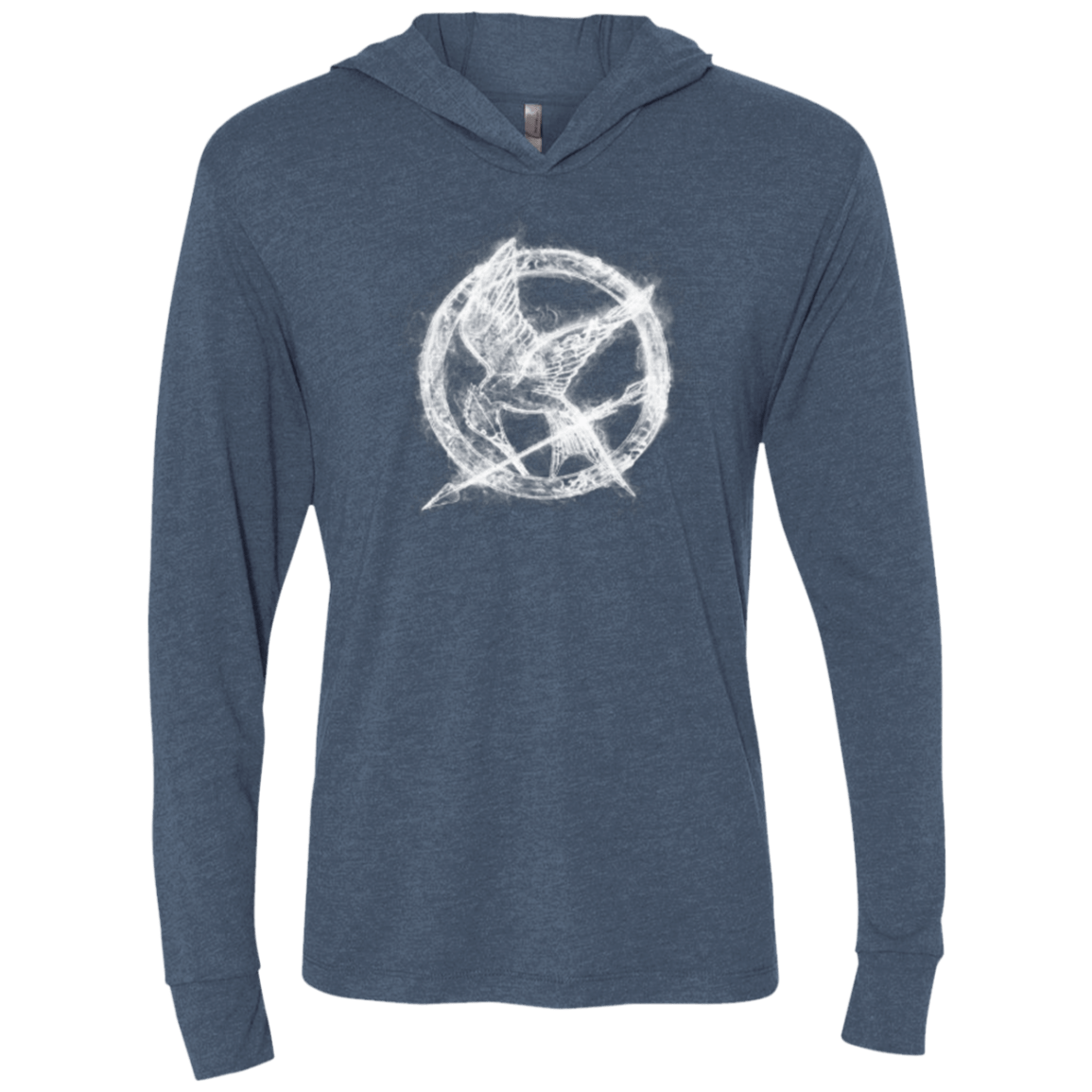 T-Shirts Indigo / X-Small Hunger Games Smoke Triblend Long Sleeve Hoodie Tee