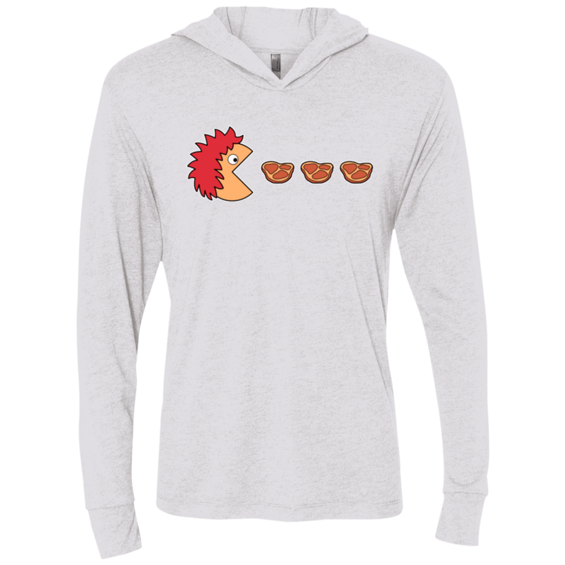 T-Shirts Heather White / X-Small Hungry for ham Triblend Long Sleeve Hoodie Tee