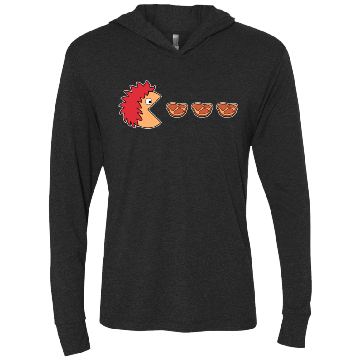 T-Shirts Vintage Black / X-Small Hungry for ham Triblend Long Sleeve Hoodie Tee