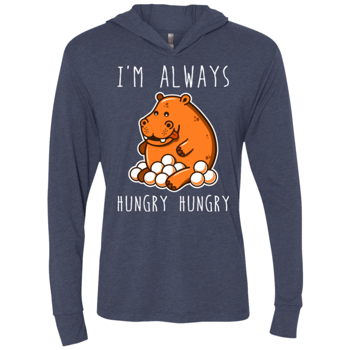 T-Shirts Vintage Navy / X-Small Hungry Hungry Triblend Long Sleeve Hoodie Tee