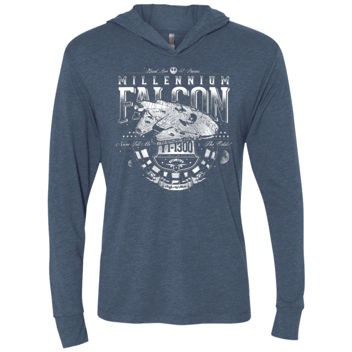 T-Shirts Indigo / X-Small Hunk A Junk Triblend Long Sleeve Hoodie Tee