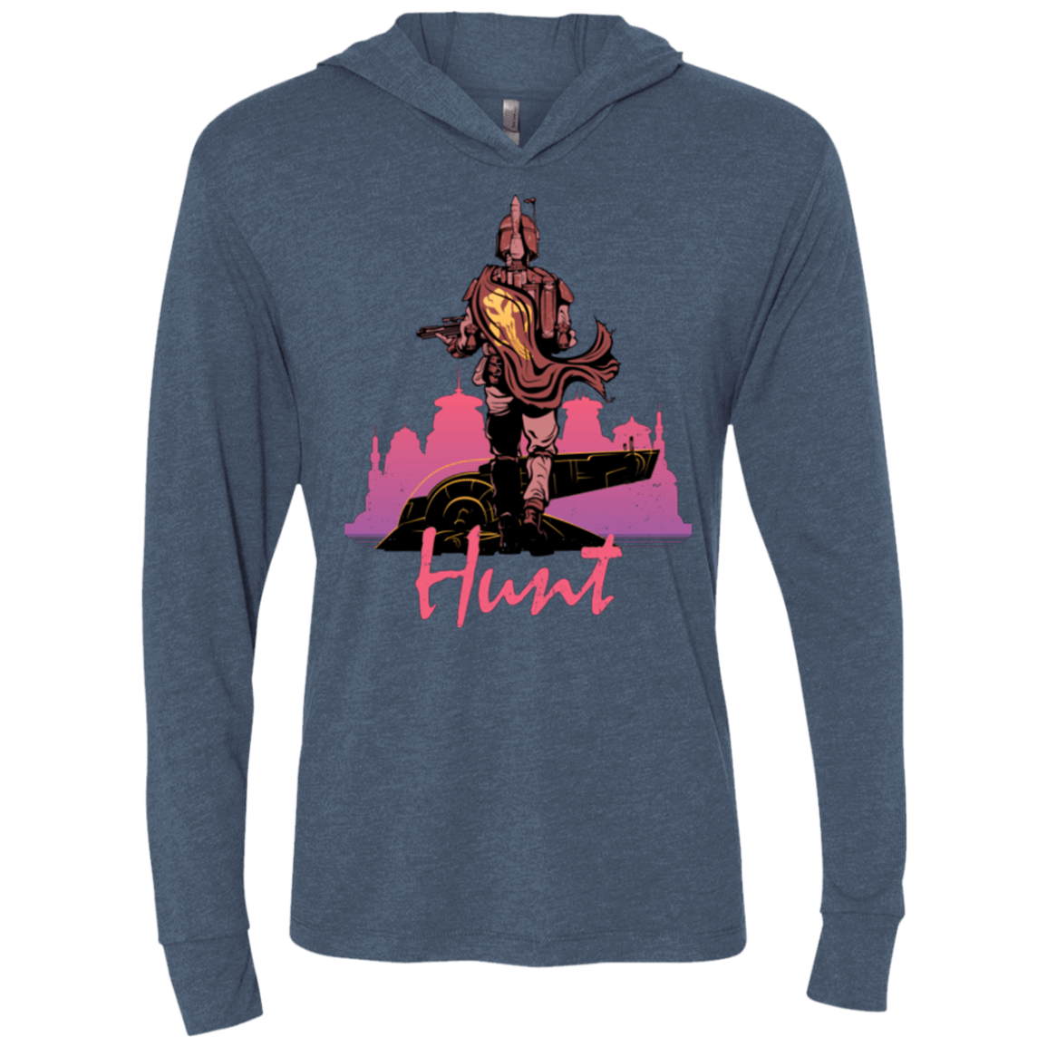 T-Shirts Indigo / X-Small Hunt Triblend Long Sleeve Hoodie Tee