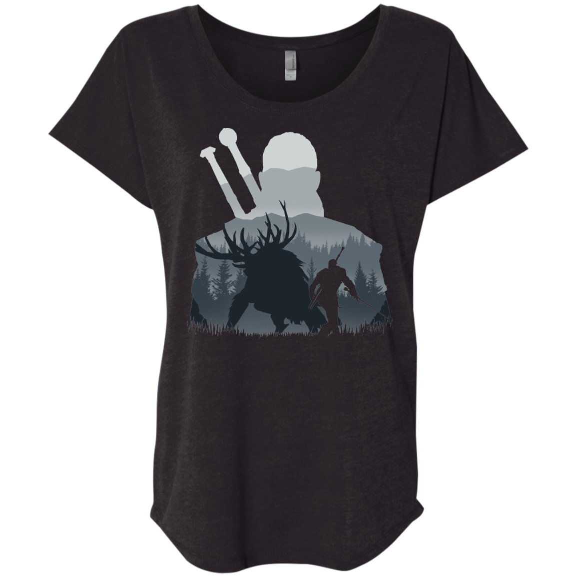 T-Shirts Vintage Black / X-Small Hunter Triblend Dolman Sleeve